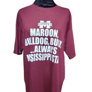 Mississippi State Bulldogs NCAA Jerzees Women's Size Large Cotton T-Shirt Cotton